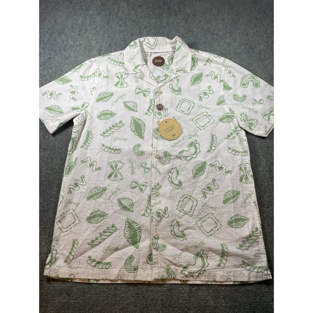 short-sleeve green and white pasta-print by Common People S